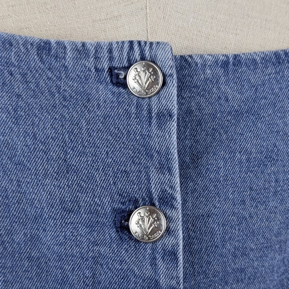 rag & bone Seraphina Denim Vest Top Button Front Lined Winwood Blue Wash L NWT - Picture 4 of 14